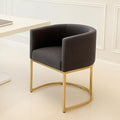 HNY Mid Century Modern Upholstered Barrel Dining Chairs by HNY