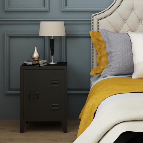 MIOCASA Metal Nightstand Modern End Side Table Steel Bedside Storage Cabinet - Image 6