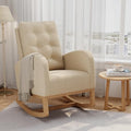 GarveeHome Nursery Rocking Chair, Teddy Fleece Upholstery, Sturdy Wooden Legs & by GarveeHome