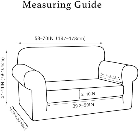 Turquoize Stretch Sofa Slipcover 2 Pieces Sofa Cover Couch Cover - Image 2