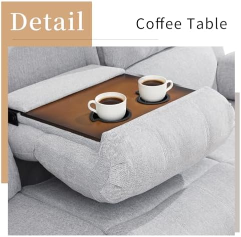 Recliner Sofa Set, Manual Reclining Couch Set, Living Room Furniture Sets - Image 5