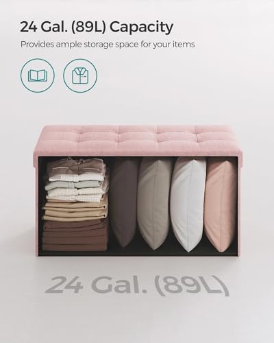 SONGMICS 30 Inches Folding Storage Ottoman Bench, Load 660 lb - Image 5
