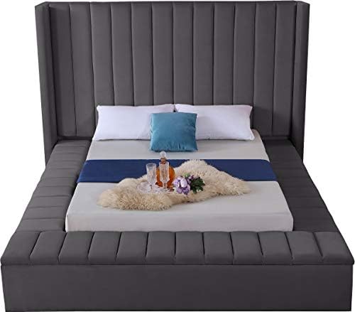 Meridian Furniture Kiki Collection Modern | Contemporary Velvet Upholsterd Bed - Image 6