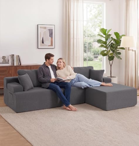 Hobestluk Boneless Couch Modular Sectional Sofa L-Shape Lounge Cloud Couch - Image 3