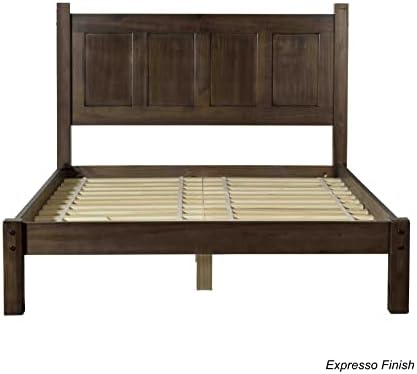 Grain Wood Furniture Shaker Solid Wood Panel Platform Bed, Queen Size - Image 3