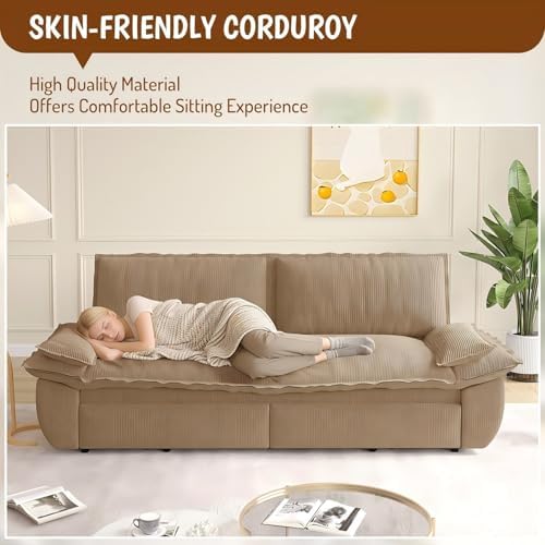 73.2" Futon Sofa Bed Queen Size, 3-in-1 Convertible Sleeper Sofa - Image 6