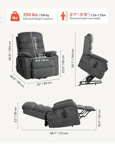 VEVOR Power Lift Recliner Chair, Dual Motor Lift Chair - Image 3