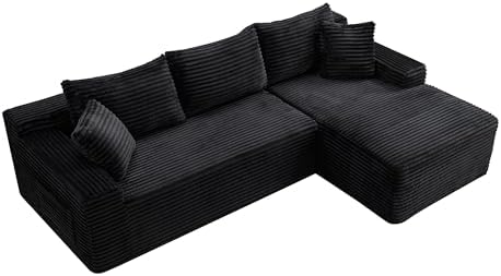 95" L-Shaped Cloud Sectional Couch, Right Facing Modular Compressed Boneless - Image 5