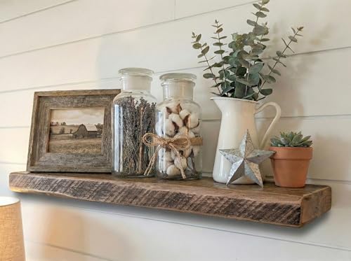Reclaimed Wood Floating Shelves Real Thick Solid Wood Shelf Handmade - Image 5