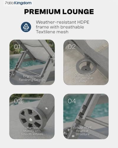 HDPE Outdoor 5-Position Chaise Lounge - Image 5