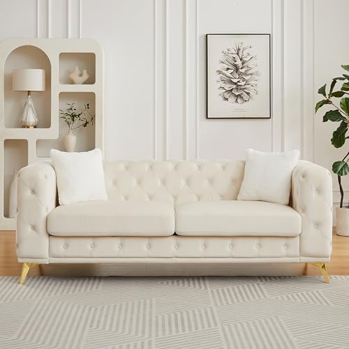 KEIKI 83" Luxury Oversized Velvet Chesterfield Sofa by KEIKI