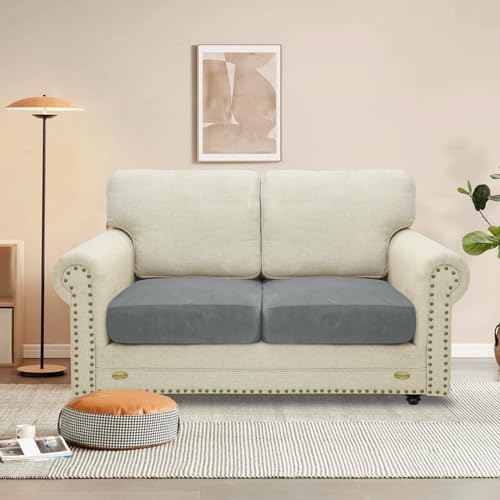 MAXIJIN Velvet Stretch Cushion Covers Couch Cushion Slipcovers Loveseat Sofa - Image 2