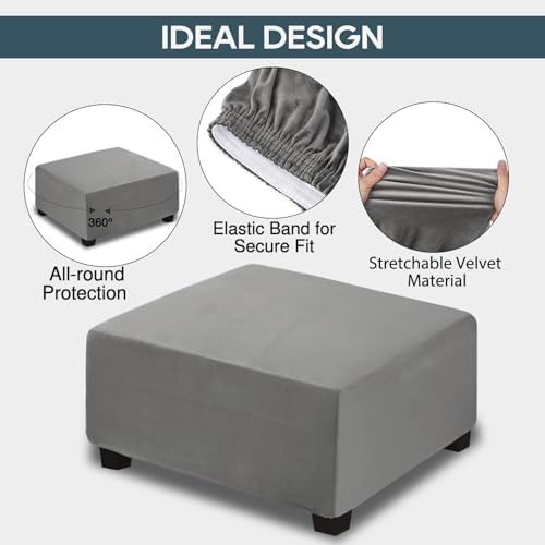 NeColorLife Velvet Ottoman Cover Square - Image 2