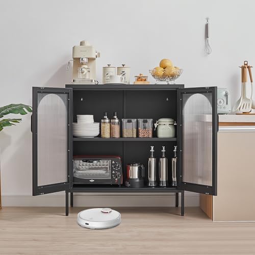 Buffet Cabinet, Modern Industrial Style Sideboard Buffet Cabinet, - Image 7