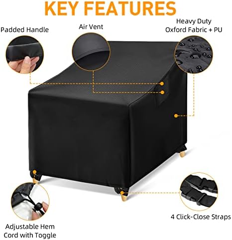 WLEAFJ Outdoor Chair Covers Waterproof, Heavy Duty Patio Lounge Deep Seat Cover - Image 3