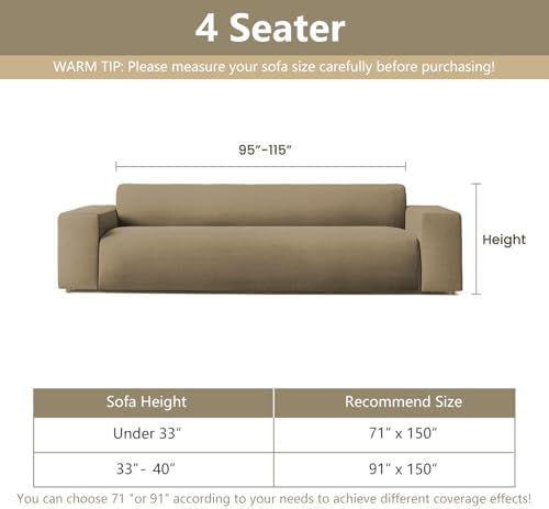 MYSKY HOME Couch Covers for 3 Cushion Couch Sofa, Sectional Couch Cover L Shape - Image 6