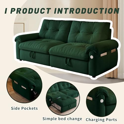 77" Queen Size Sofa Bed, Loveseat Sleeper Sofa - Image 7
