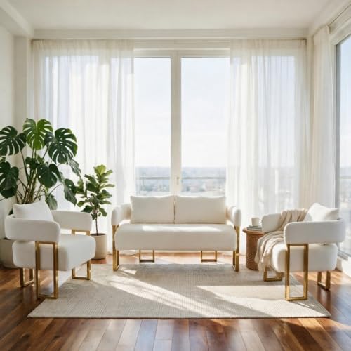 YISHENG Loveseat Sofa and 2 Accent Chairs, Comfy 3 Piece Sofa Couch - Image 4