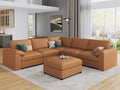 EASE MOOSE Leather Sectional Couch, Oversized Modular Sofa by EASEMOOSE