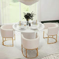 HNY Mid Century Modern Upholstered Barrel Dining Chairs by HNY