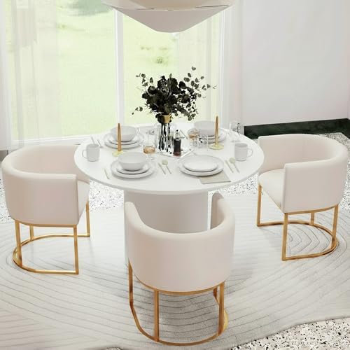 HNY Mid Century Modern Upholstered Barrel Dining Chairs by HNY