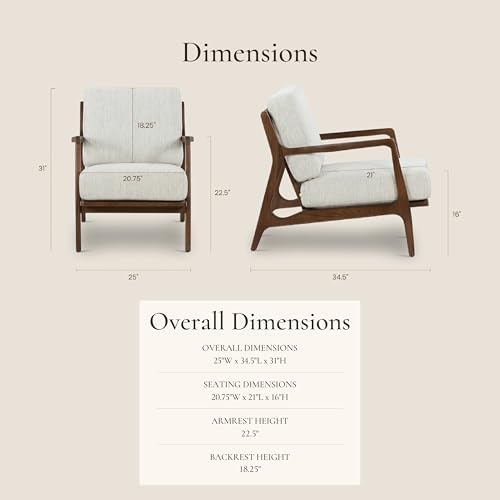 Poly & BARK Verity Fabric Accent Chair – Fabric Armchair - Image 2