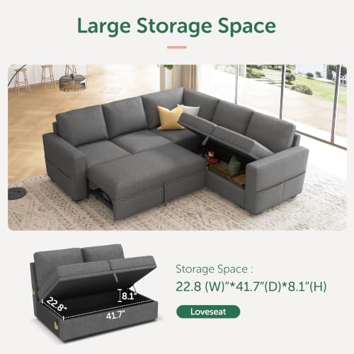 HONBAY Sectional Sleeper Sofa - Image 5