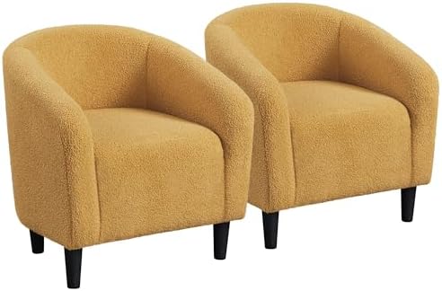 Yaheetech Compact Sherpa Accent Chairs Set of 2 by Yaheetech