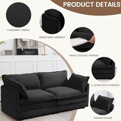 ROWHY 78'' Sectional 2 Seat Cloud Loveseat - Image 4