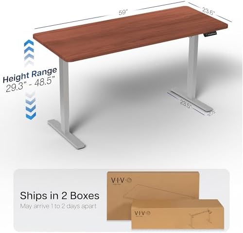VIVO Dark Walnut 60 x 24 in Standing Desk, DESK-KIT-1G6D - Image 3