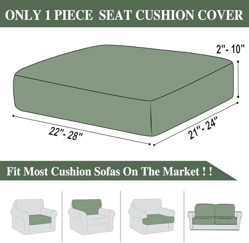 LA MEACK Couch Cushion Cover Seat Cushion Cover Stretch Armchair Cover Separate - Image 6