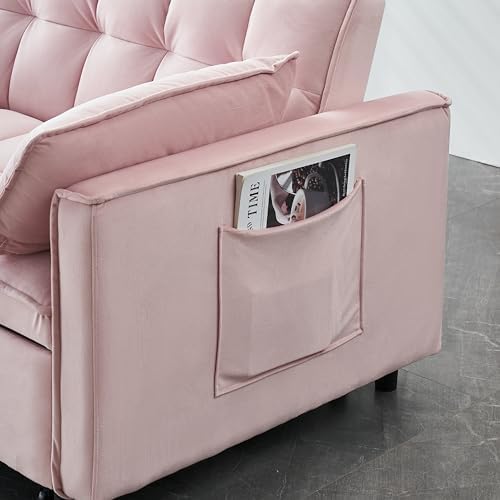 Sleeper Sofa Bed with Adjustable Backrest & Side Pockets - Image 5