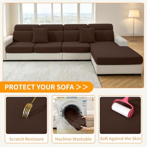 XINEAGE 2 Piece Stretch Couch Cushion Covers Individual Sofa Slipcovers - Image 6