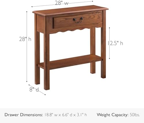 Leick Home Wave Console Table, Medium Oak - Image 3