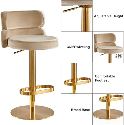 Modern Velvet Bar Stool - Image 4