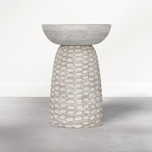 SIMPLIHOME Boyd 13" Wide Solid Mango Wood Table in Distressed White - Image 4
