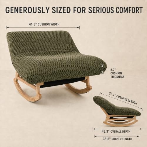 Oversized Rocking Chair, Extra Wide Plush Lounge Chair - Image 2