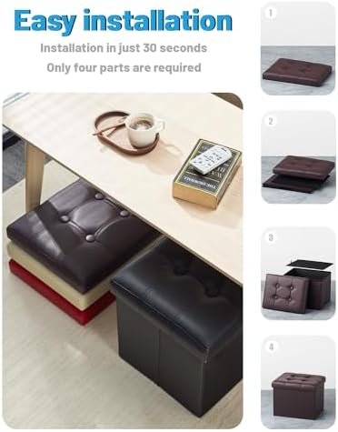 AmasSmile Ottoman with Storage, Folding Stool - Image 7