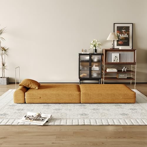 Convertible Compressed Corduroy Folding Cloud Sofa Bed, Modern Boneless Pull - Image 3
