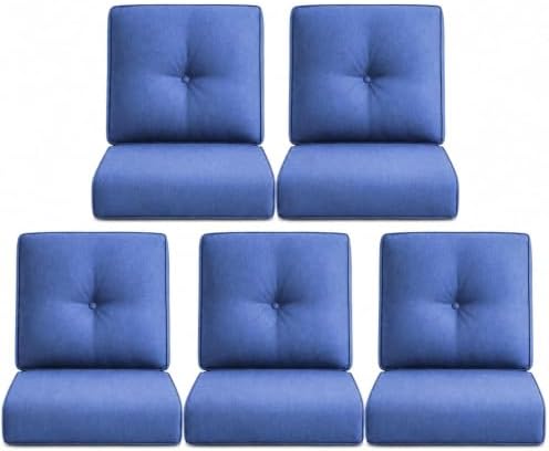 Outdoor Wicker Chair Replacement Cushions Set of 5, 22 x25 Inch Chairs Loveseat by WhereEaseMeetsGrace