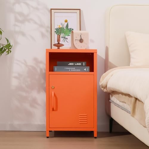 ALBAD Metal Nightstand with Lockable Cabinet - Image 3