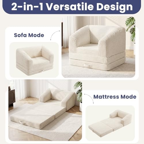 JUIKURY Convertible Sofa Bed, 3-in-1 Foldable Loveseat Couch - Image 6