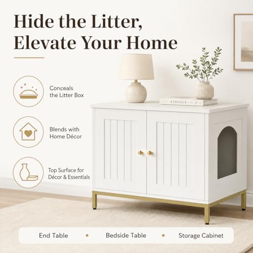 Homhedy 28.3" L Cat Litter Box Enclosure - Image 2