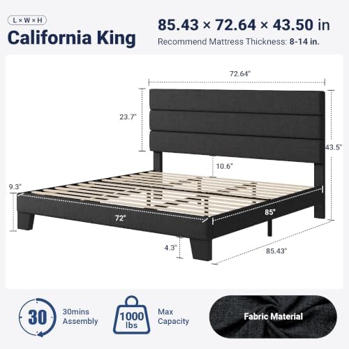 Allewie Cal King Size Platform Bed Frame - Image 2