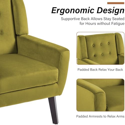 Accent Chair, Upholstered Armchair in Velvet - Image 5
