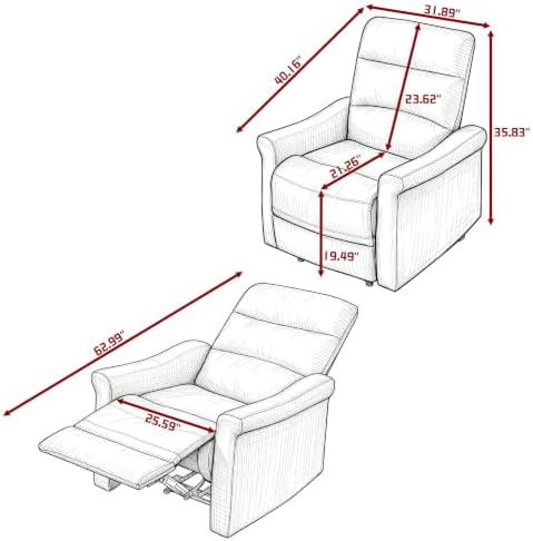 NicBex Manual Recliner Chair - Image 2