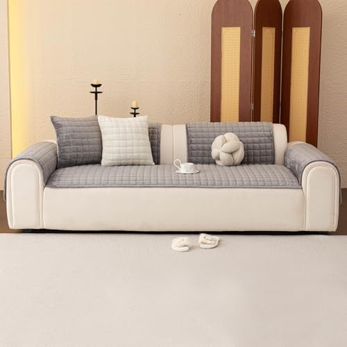 Velvet Sectional Couch Covers for Dogs, Dark Grey - Image 7