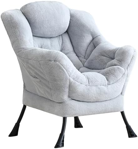 LITA Lazy Chair, Comfy Accent Reading Chair, Plush Grey by LITA
