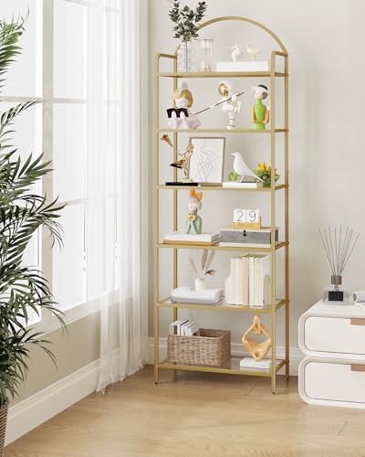 Hzuaneri Bookcase Bookshelf, Tempered Glass Bookshelves - Image 7