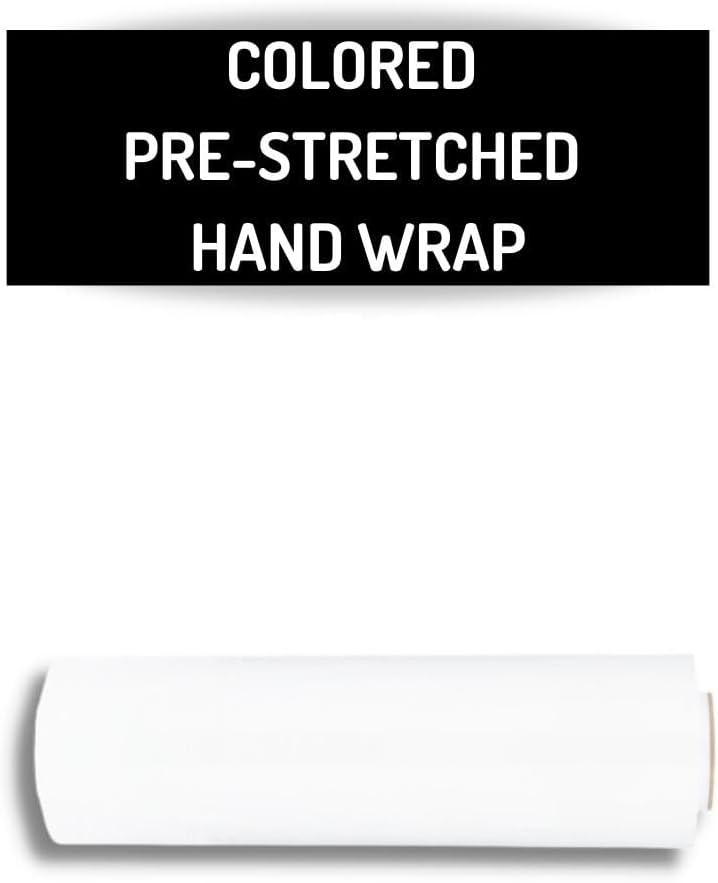 PSBM White Stretch Wrap, 15 Inch x 1476 Feet, 72 Pack, Tinted Pre-Stretched Shrink Wrap Film for Moving, Packaging, Pallet Wrapping